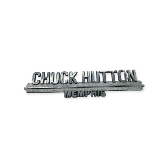 VTG Metal Car‎ Dealership Emblem Chuck Hutton Memphis TN Tennessee - Picture 1 of 2